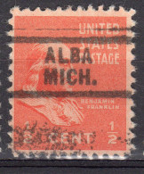 MM-590; USA Precancel/Vorausentwertung/Preo; ALBA (MI), Type 729 - Prematasellado