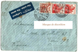 Env. Entière - Par Avion - Bâle Pour Paris - Oblitérée Du 04-05-1946 - Brieven En Documenten