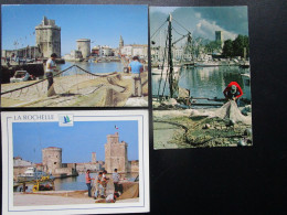 CP 17 LA ROCHELLE  - Lot De  3 Cartes - LE PORT Métier De La Pêche Réparation Des Filets - La Rochelle