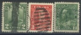 CANADA - 1922/28, KING GEORGE V STAMPS SET OF 3, USED. - Oblitérés