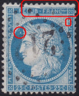 N°60A Position 35G3 2ème état, Variété Suarnet 28, Gros Point Bien Visible, Oblitéré GC 2124, TB - 1871-1875 Cérès