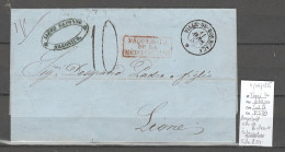 France -Lettre Du Paquebot De La Méditerranée  VILLE DE BORDEAUX- 1855- Salonique Pour Lyon - Correo Marítimo