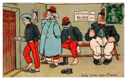 Dessin Humour Militaire - Les Tire-au-flanc - Chromo-Litho Klein à Epinal - Humour