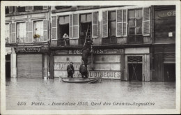 Postkarte Paris VI, Quai Des Grands Augustins, Die Große Seine-Flut 1910 - Other & Unclassified