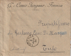 Italy. A209. Forenza. 1896. Lettera Con Testo, PUBBLICITARIA Con Grande Cerchio FORENZA. Affrancatura Al Verso. - Marcophilie