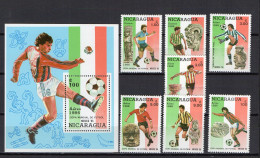 Nicaragua 1986 Football Soccer World Cup Set Of 7 + S/s MNH - 1986 – Mexiko