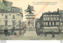 63.  CLERMONT FERRAND .  Le Théatre Et La Statue De Vercingétorix . - Clermont Ferrand