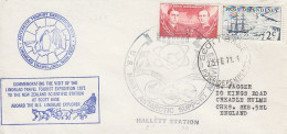 Ross Dependency  US Naval Support Hallett Station Lilndblad Travel Visit Scott Base Ca Scott Base 23 FEB 1971 (RO191) - Covers & Documents