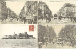 MARSEILLE - Lot De 4 CPA - Attelages, Tramways, Commerces,   ...     (125331) - Sin Clasificación