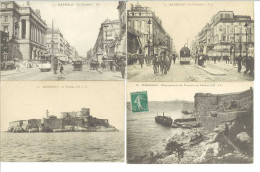 MARSEILLE - Lot De 4 CPA - Attelages, Tramways, Commerces,   ...     (125332) - Non Classés