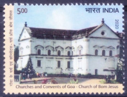 India 2020 MNH, UNESCO, Church Of Bom Jesus, Architecture, Monument - UNESCO