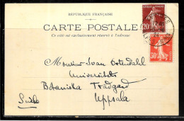 K11 - SEMEUSE SUR CP DE ANTIBES DU 18/04/24 POUR LA SUEDE - 1921-1960: Moderne