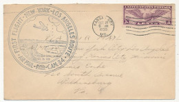 Etats Unis => Env Depuis Kansas City M.O 25 Oct 1930 - First Flight New York  Los Angeles Route - P.O.D. Cam 34 - Cartas & Documentos