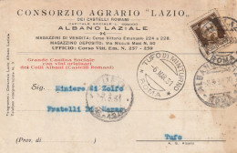 Italy. A209. Albano Laziale. 1931.Cartolina Postale PUBBLICITARIA . Annullo Di Transito TUFO DI MINTURNO *ROMA* - Marcofilie