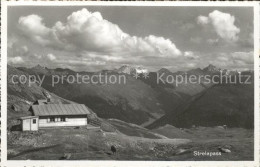 11739212 Strelapass Berghaus Strelapass Gegen Gorihorn Flueela-Weisshorn Schwarz - Other & Unclassified