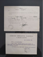 PARTIGIANI CORPO VOLONTARI LIBERTà CLN SUMIRAGO E SAN GIULIANO MILANESE MILANO - Historical Documents