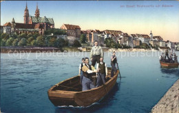 11739191 Basel BS Rheinpartie Muenster Litho Basel BS - Sonstige & Ohne Zuordnung