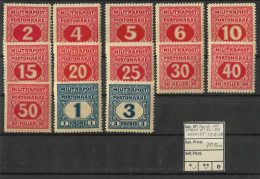 Bosnia-Herzegovina/Austria-Hungary, 1916 Year, PORTO, SET 14-26, (*/**) - Bosnien-Herzegowina