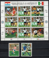 Paraguay 1985 Football Soccer World Cup Sheetlet + 2 Stamps MNH - 1986 – Messico