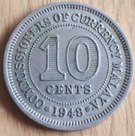 MALAYA : 10 CENT 1948 KM 8 UNC - Malaysie