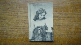 Ancienne Carte , Silhouette Ou Portrait D'une Jeune Fille - Silhouettes