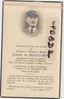 FAIRE PART DECES -  45 - MARDIE - Château De PLISSAY - Geoffroy Théobald Marie Baron De BEAUCORPS - 26/09/1948 - Décès