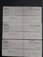 3 CAMBIALI BILLS OVERPRINT AMG FTT TRIESTE OCCUPAZIONE ALLEATA 1951 1952 - Documenti Storici