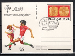 Poland 1986 Football Soccer, Olympic Games Commemorative Postcard - Cartas & Documentos
