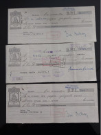 3 CAMBIALI BILLS OVERPRINT AMG FTT TRIESTE OCCUPAZIONE ALLEATA 1951 1952 - Documenti Storici