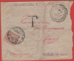 ITALIA - Storia Postale Regno - 1917 - 20c Segnatasse - Verificato Per Censura - 222a Compagna Mitragliatrici FIAT - Via - Correo Militar (PM)