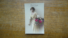 Ancienne Carte , Silhouette Ou Portrait D'une Jeune Fille - Silhouetkaarten