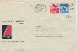 Lahco Strick- & Wirkwaren-Fabrik Baden 1942 > Neeff Stuttgart - Zensur OKW - Heilbad Seit 2000 Jahren Ferienort - Cartas & Documentos