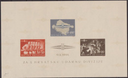 HRVATSKA CROAZIA 1944 - I° Divisione D' Assalto Croato SHEET IMPERF MNH - Croatia