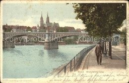 11738720 Basel BS Wettsteinbruecke Litho  Basel BS - Andere & Zonder Classificatie