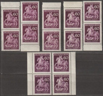 06/ Pof. 102, Basic Colors; Border Pairs - Unused Stamps