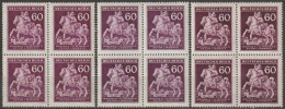 07/ Pof. 102, Basic Colors; 4-blocks - Unused Stamps