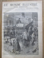 1884  Gravure  PARIS  75015  Les Chiffonniers   DETRITUS LA BOITE A ORDURES   Rue Du CHERCHE MIDI  Camion Poubelle - Paris (15)