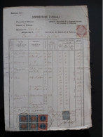 TALY PALERMO 1880 VECCHIO DOCUMENTO CON MARCHE FISCALI POSTAL REVENUE - Historical Documents