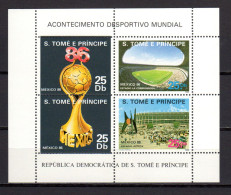 Sao Tome E Principe (St. Thomas & Prince) 1986 Football Soccer World Cup S/s MNH - 1986 – México