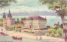 SUISSE   NEUFCHÂTEL  Hôtel Des Alpes Et Terminus   .................  Carte D'illustrateur - Andere & Zonder Classificatie