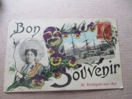 LOT 2 CPA BOULOGNE SUR SEINE PROCESSION SOUVENIR CARTE FLEURIE - Boulogne Sur Mer