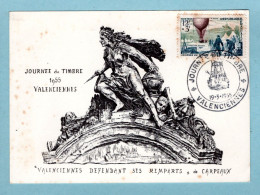 Carte Maximum 1955 - Journée Du Timbre 1955 - 85ème Anniversaire De La Poste Aérienne - YT 1018 - Valenciennes - 1950-1959