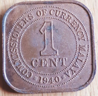 MALAYA ; 1 CENT 1940 KM 2 UNC - Malesia