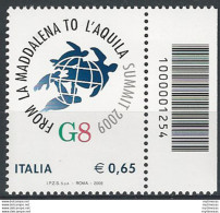 2009 Italia Vertice G8 All'Aquila Codice A Barre MNH Unif. 3158cb - Altri & Non Classificati