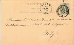 (Lot 01) Entier Postal  N° 45 5 Ct écrite De Poperinghe Vers Gilly - Tarjetas 1871-1909