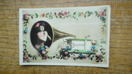 Ancienne Carte Assez Rare , Silhouette Ou Portrait D'une Jeune Fille - Silueta