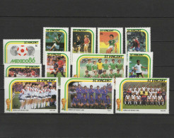 St. Vincent 1986 Football Soccer World Cup Set Of 12 + 5 S/s MNH - 1986 – Messico