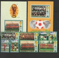 St. Vincent - Grenadines 1986 Football Soccer World Cup Set Of 8 + 2 S/s MNH - 1986 – Mexique