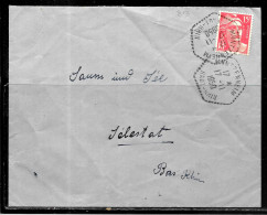 K1 - MARIANNE DE GANDON SUR LETTRE DE MUTZENHEIM DU 17/11/50 - CACHET OCTOGONAL POINTILLE - 1921-1960: Modern Tijdperk