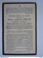 Doodsprentje Maria Ludovica Creten Itegem 1850 Bouchout 1912 Echtg. Petrus Augustinus Van Der Auwera - Imágenes Religiosas